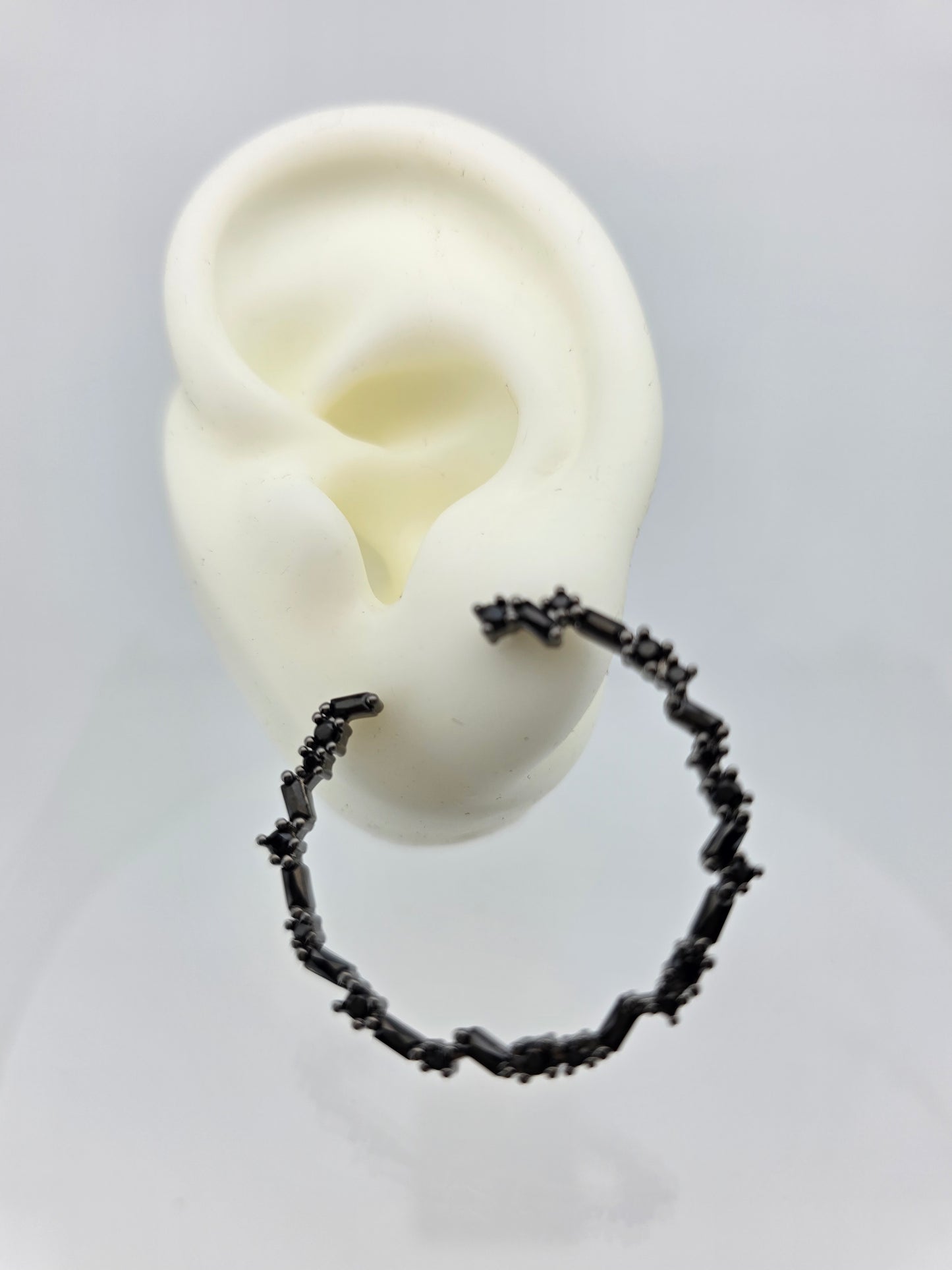 Argollas cristal paves black lin