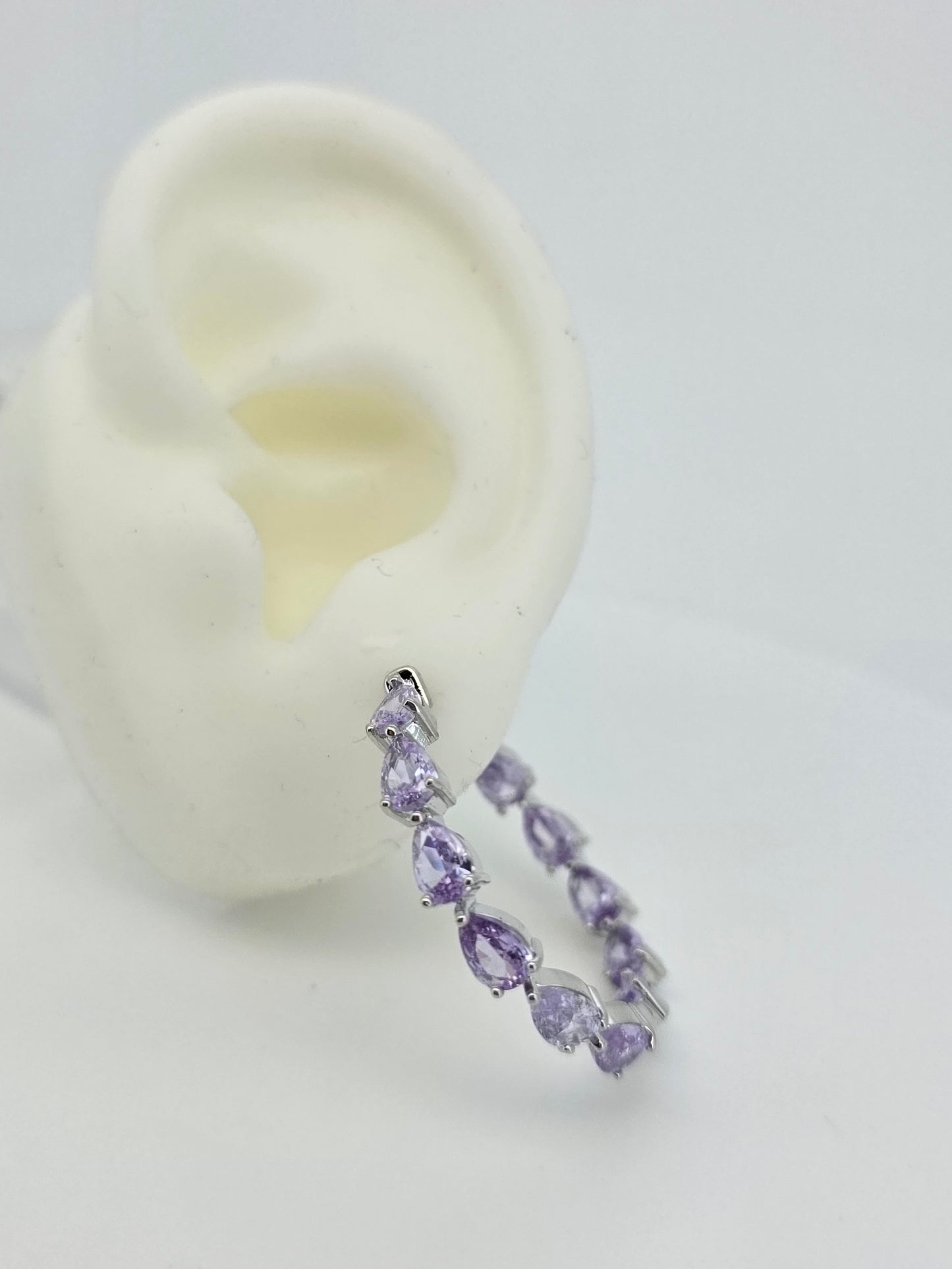 Argollas cristal pavés lavanda