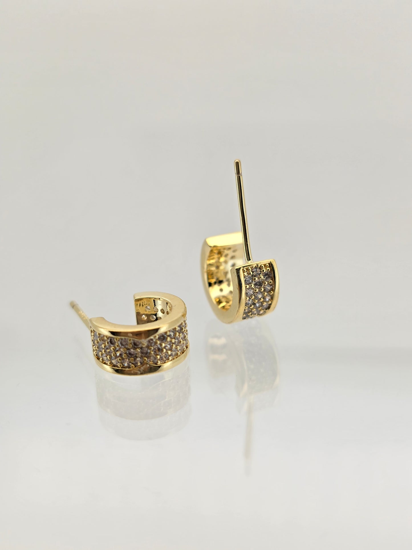 Argollas cristal pavés mini