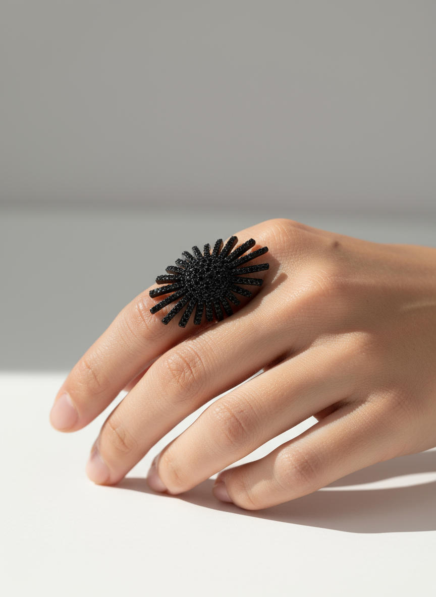 Anillo cristal pavés Black 01