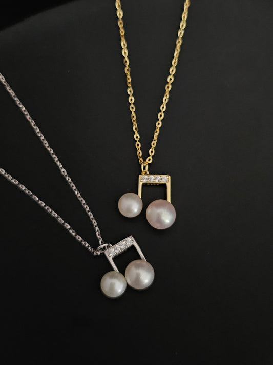Collar de plata nota musical