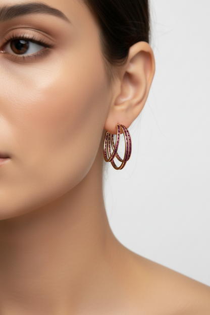 Argollas cristal paves Bony