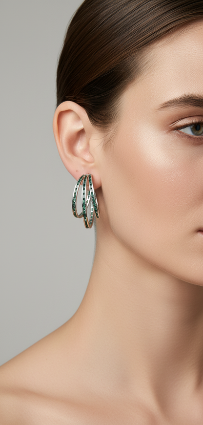 Argollas cristal paves Bony