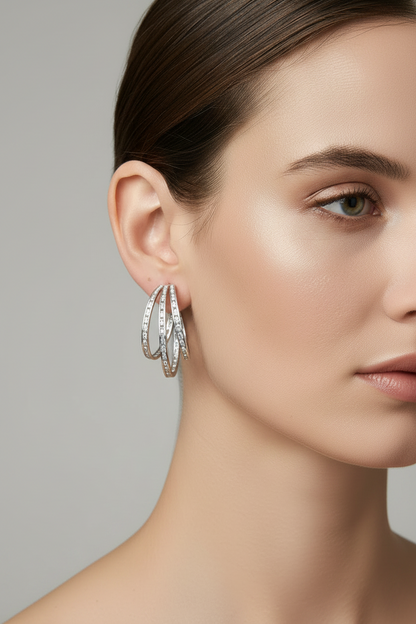 Argollas cristal paves Bony