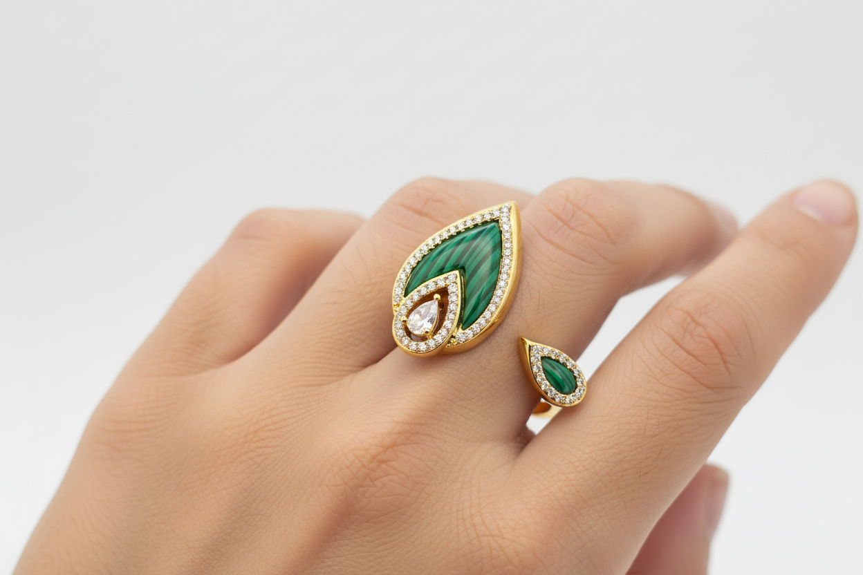 ANILLO MALAQUITA Y NÁCAR