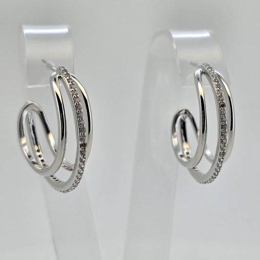 Argollas cristal paves CAMILA