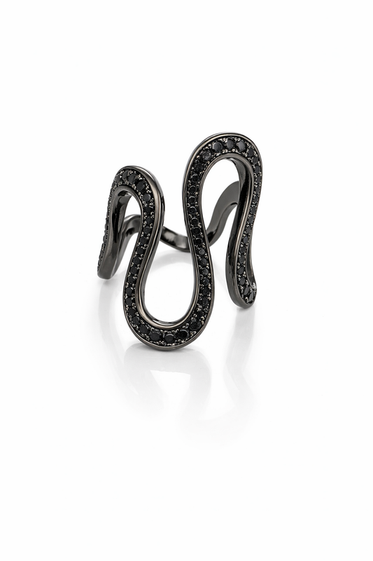 Anillo cristal pavés Serpentina Noir