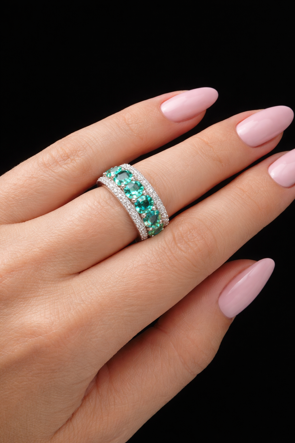 Anillo cristal pavés eternity