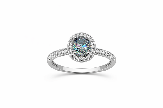 Anillo moissanite plata Etoile