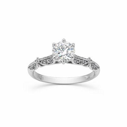 Anillo plata moissanite Aurelia