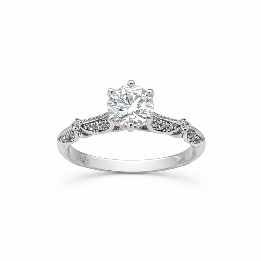 Anillo plata moissanite Aurelia