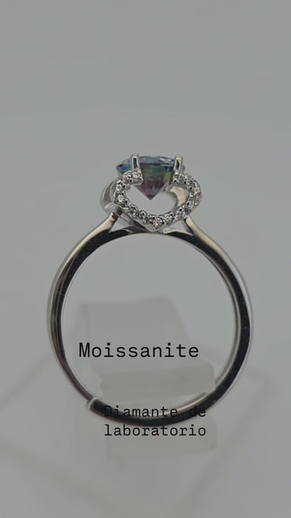 Anillo Moissanite plata Eva