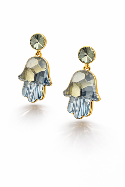 Aros Swarovski mano de fatima