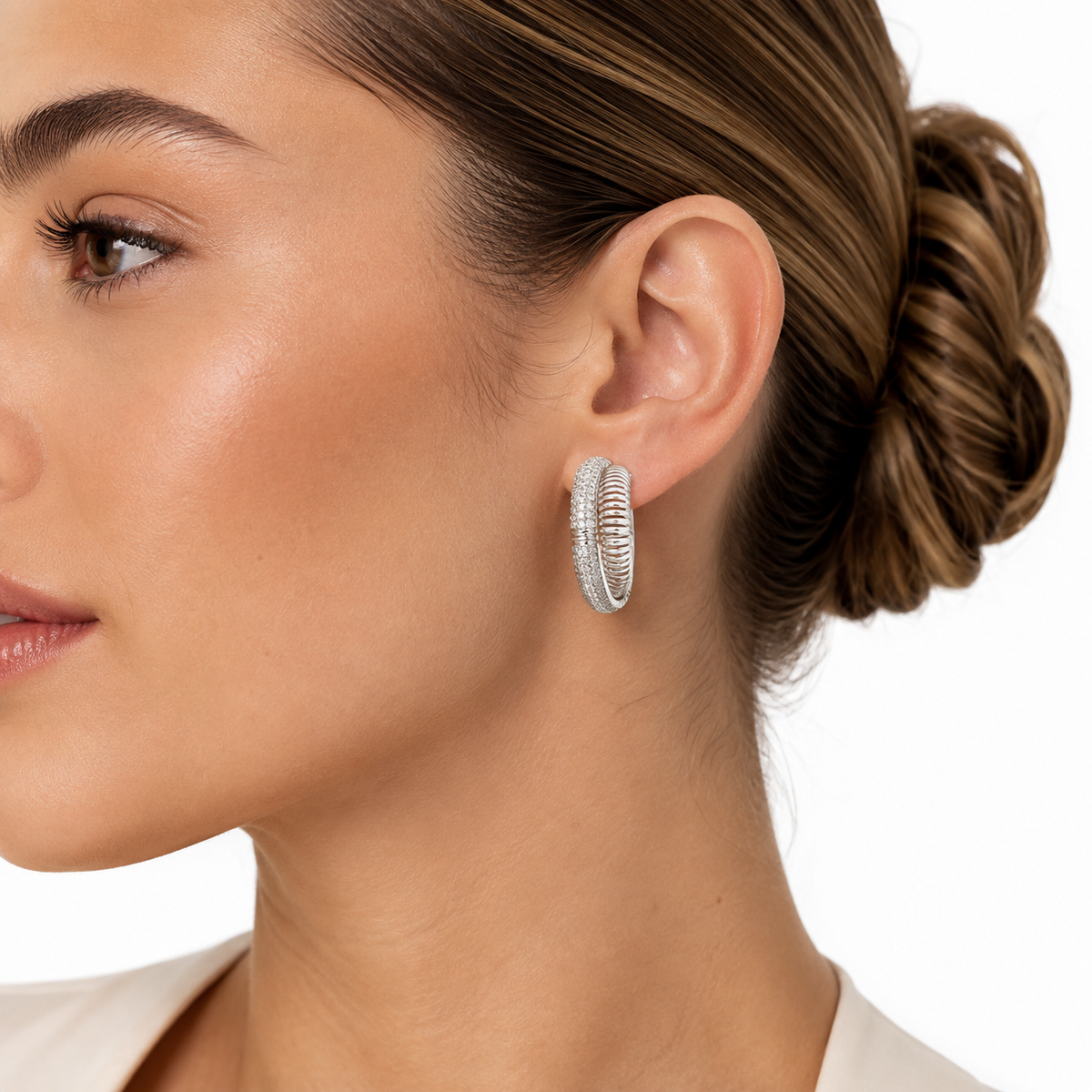 Argollas cristal pavés Roxett