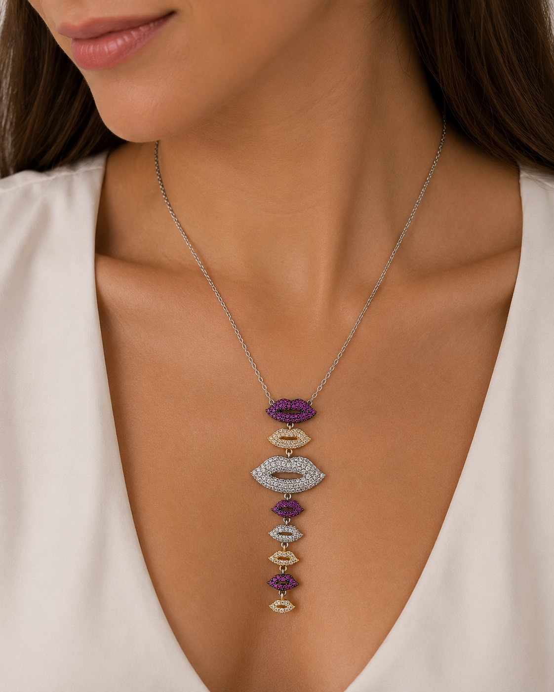Collar cristal pavés kiss love