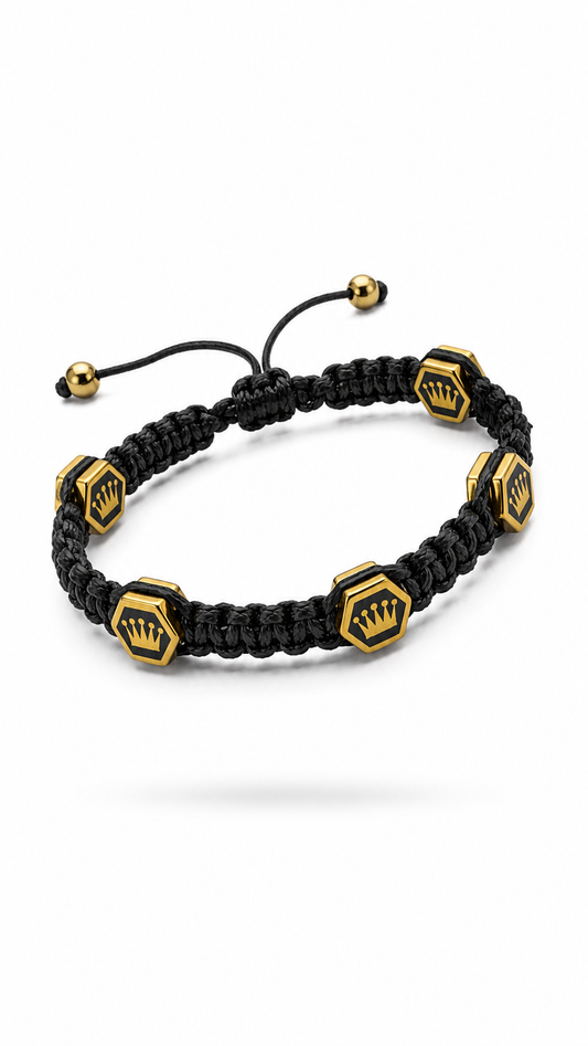 Pulsera varón Crown black Rope