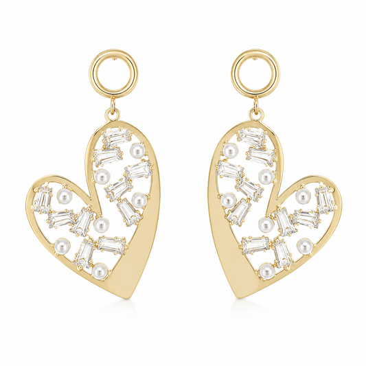 Aros cristal pavés corazón