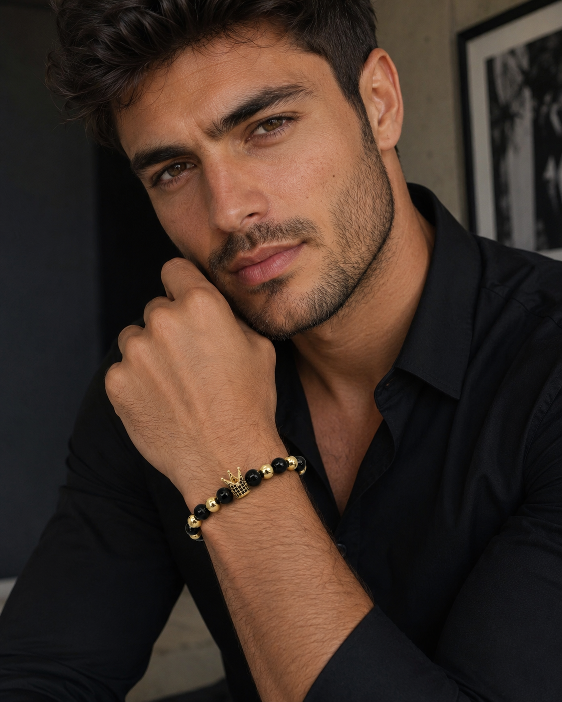 Pulsera varón crown Black