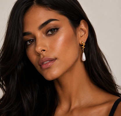 Aros gota aura perla lucy