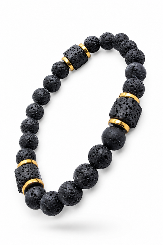 Pulsera varón piedra volcánica Daniel
