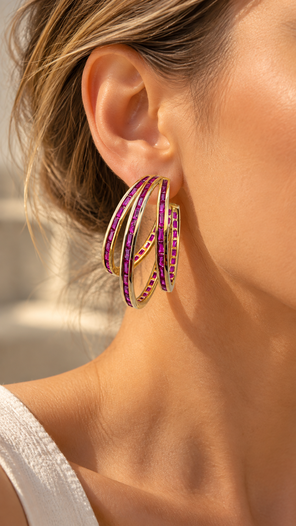 Argollas cristal paves Bony