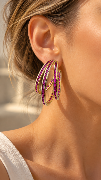 Argollas cristal paves Bony