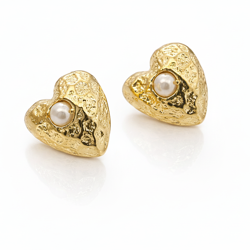 Aros cristal pavés corazón textura