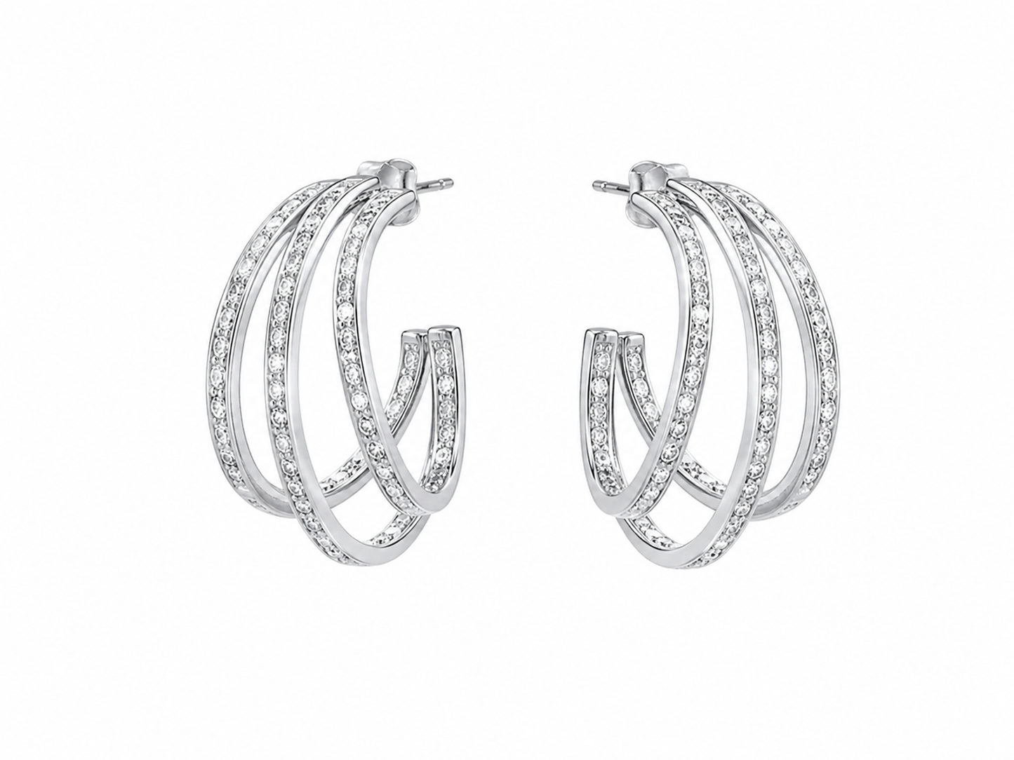 Argollas cristal paves Bony