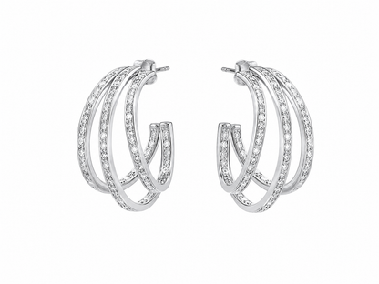 Argollas cristal paves Bony