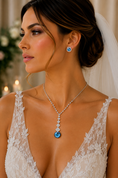 Collar cristal Swarovski Blu