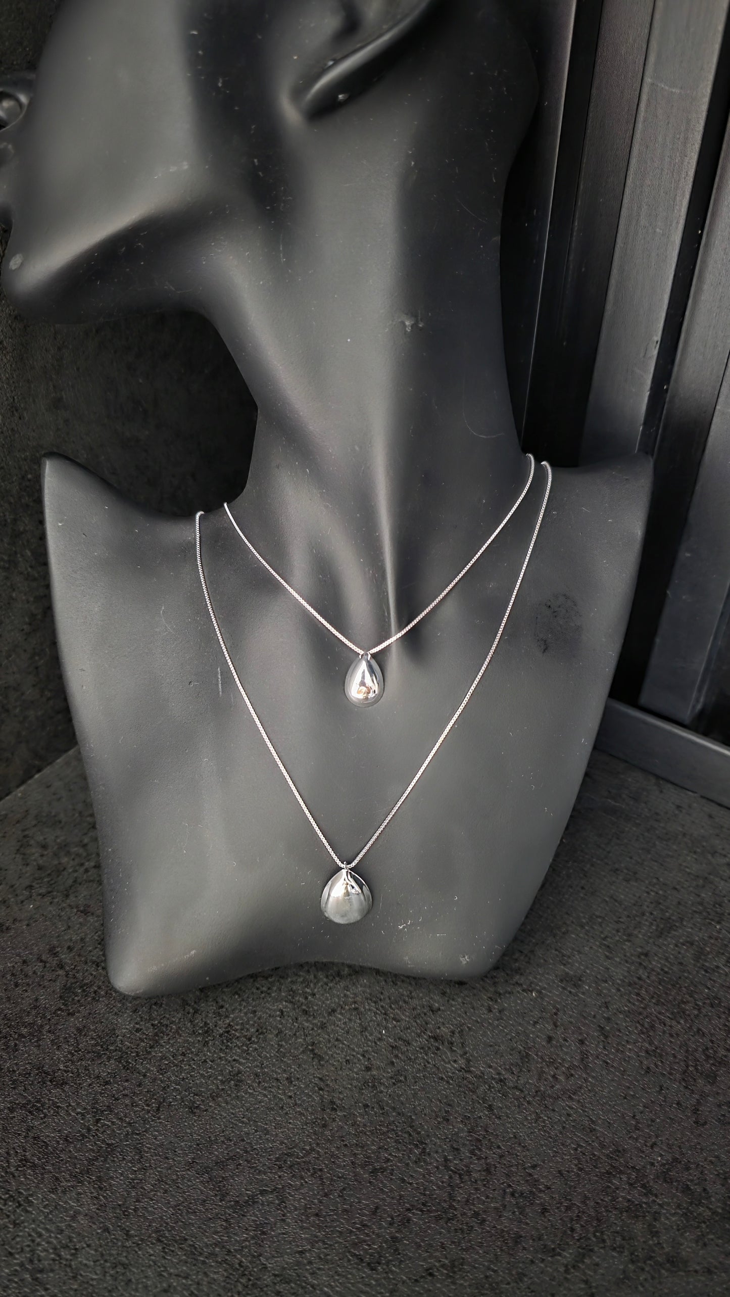 Collar doble gota baño de plata