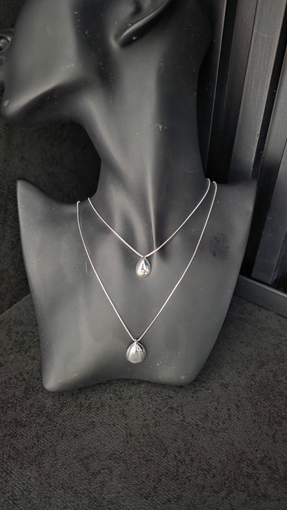 Collar doble gota baño de plata