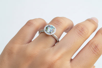 Anillo moissanite plata Etoile