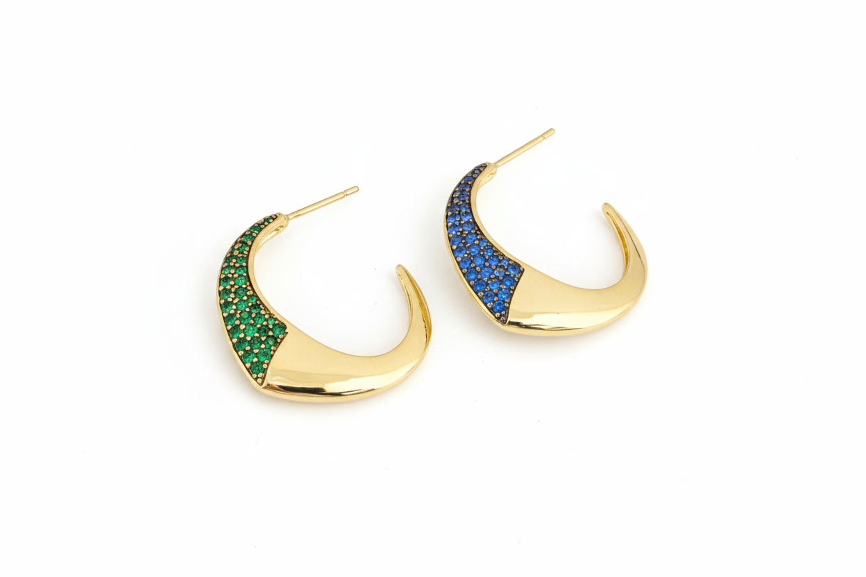 Argollas cristal pavés mix