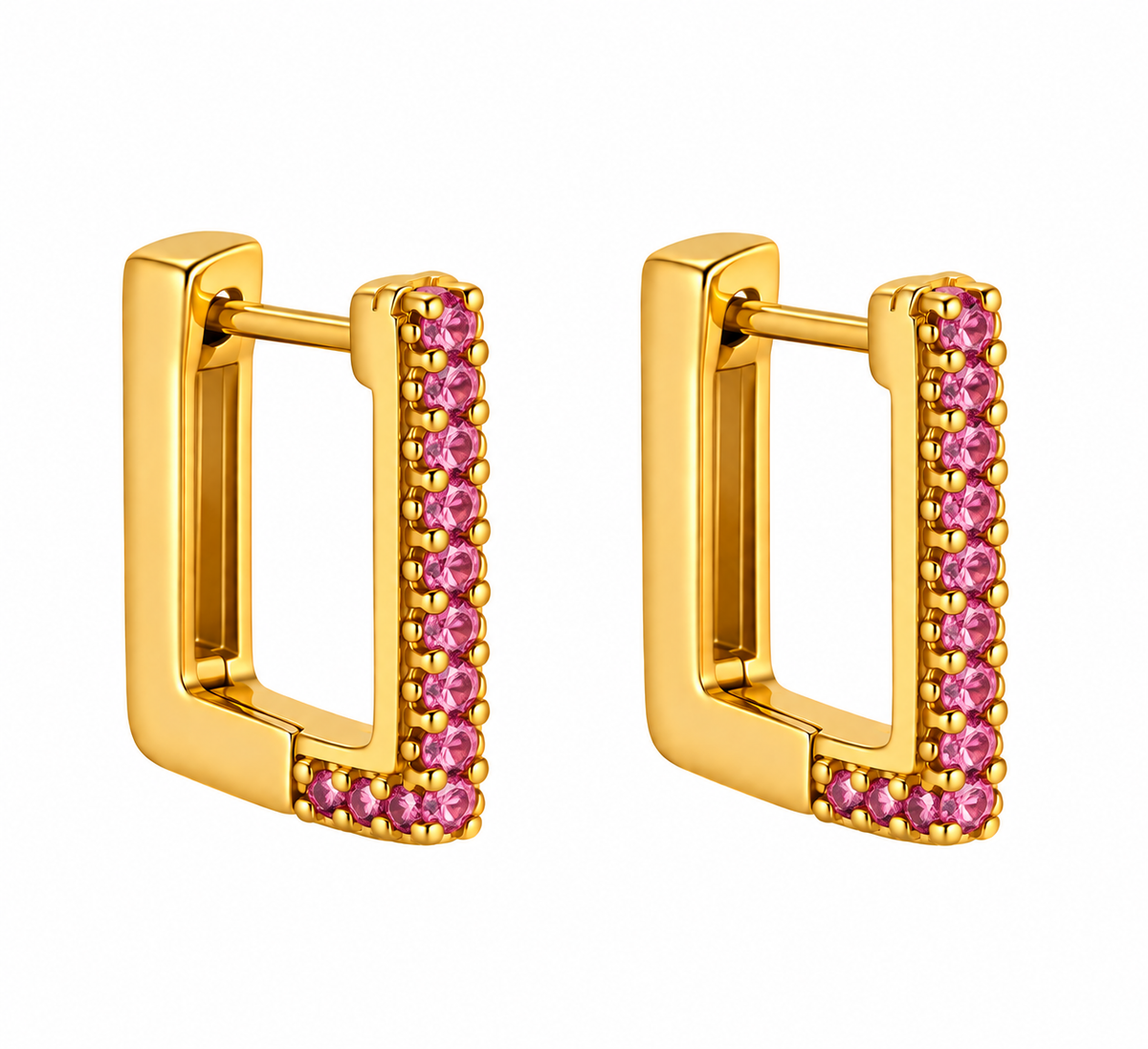 Argollas cristal pavés cuadradas ac