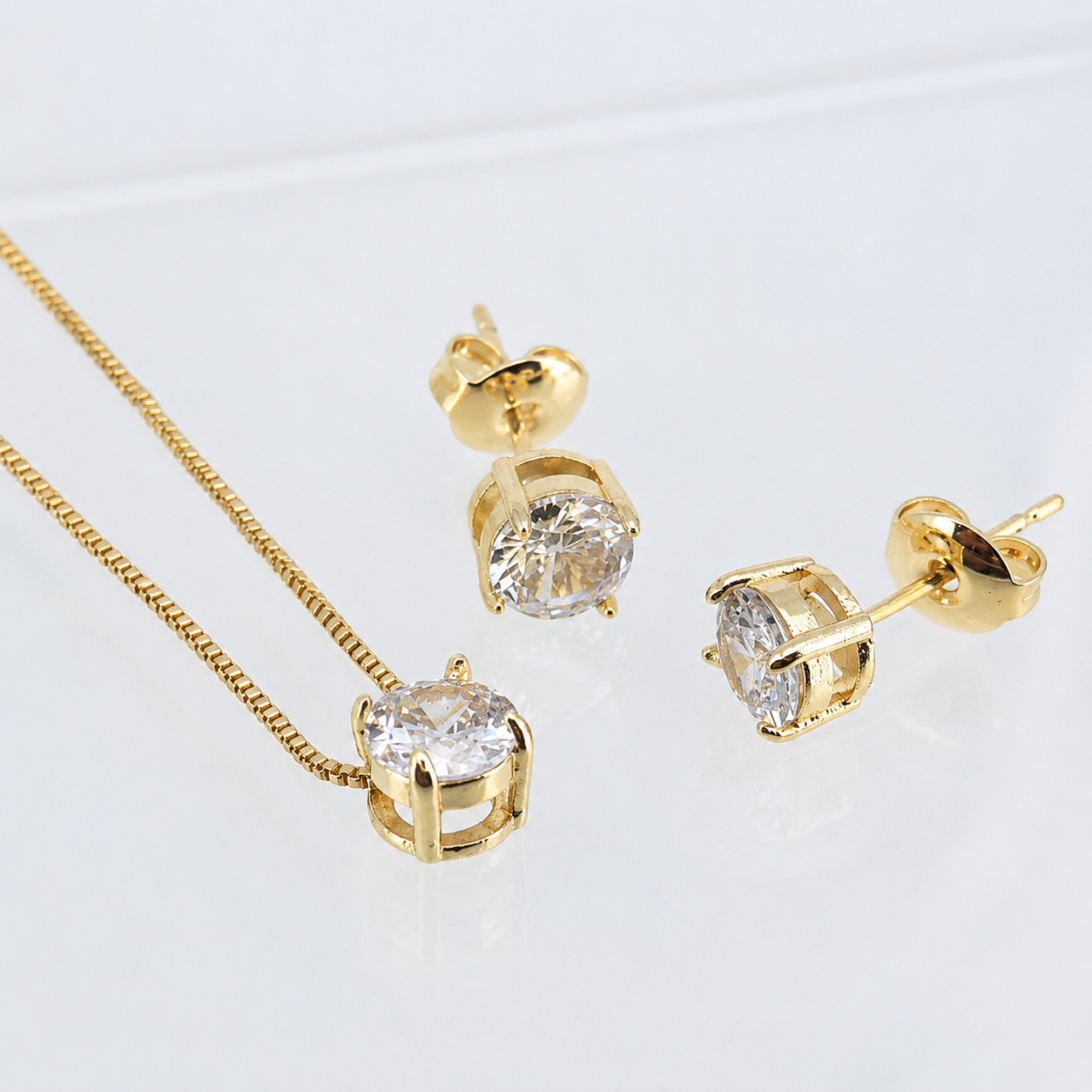 Conjunto cristal pavés puntos de luz