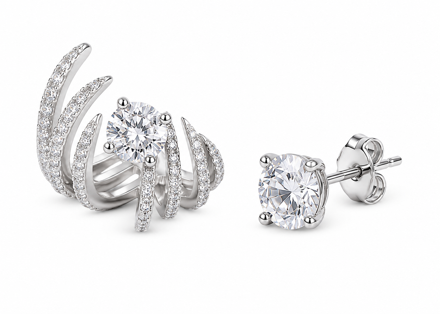 Aros plata y cristal Swarovski Dual