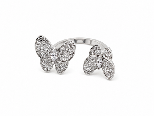 Anillo cristal pavés mariposa