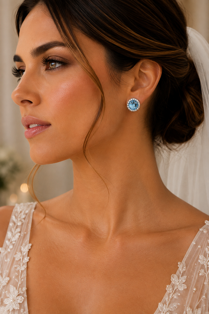 Aros cristal Swarovski Blue