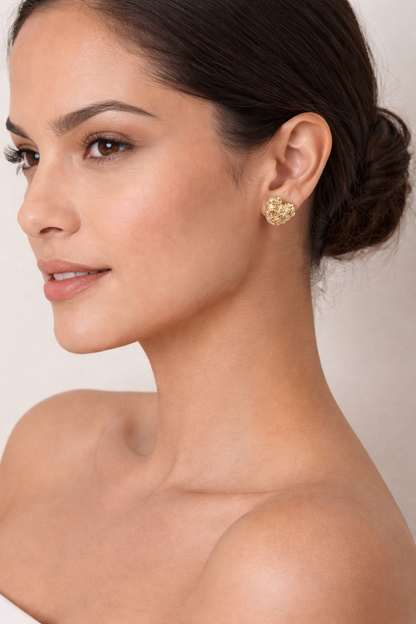 Aros cristal pavés corazón