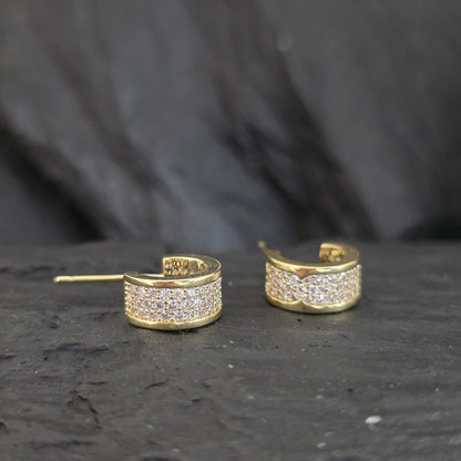 Argollas cristal pavés mini