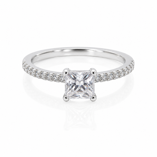 Anillo plata zirconia Paz