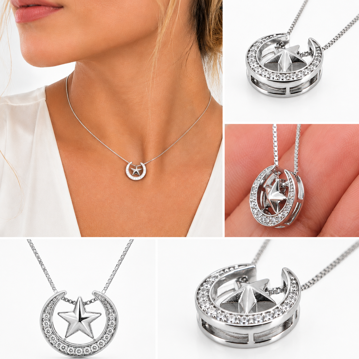 Collar plata Cristal Pavés stella