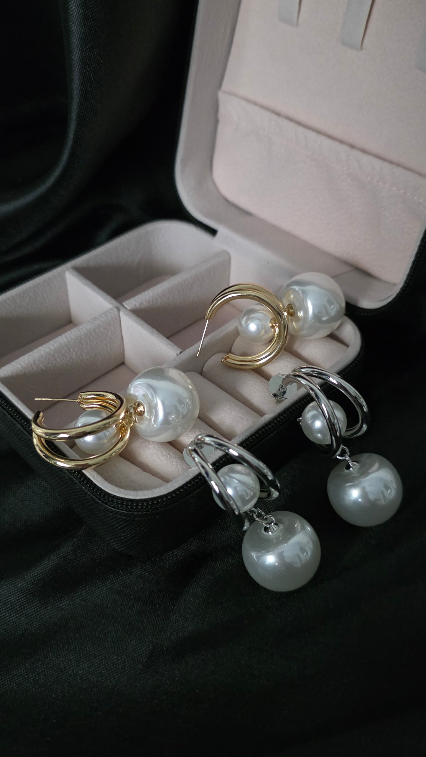 Aros Aura Perla Doble Bloom