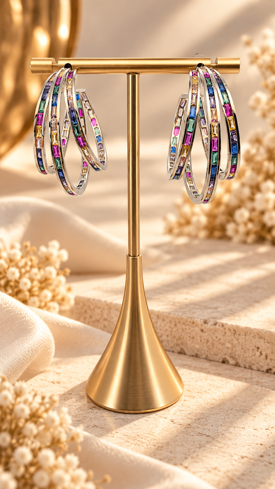 Argollas cristal paves Bony