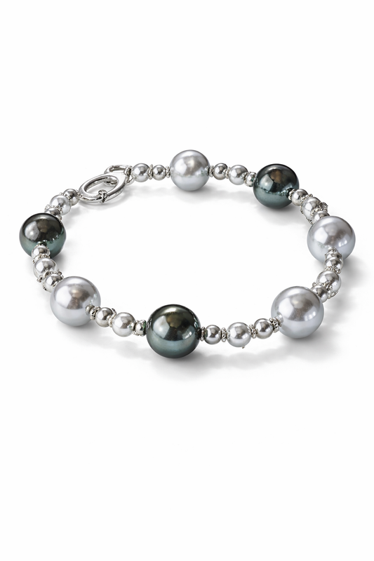 Pulsera perla gris