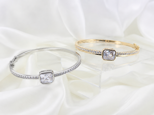 Brazalete pulsera cristal pavés luna