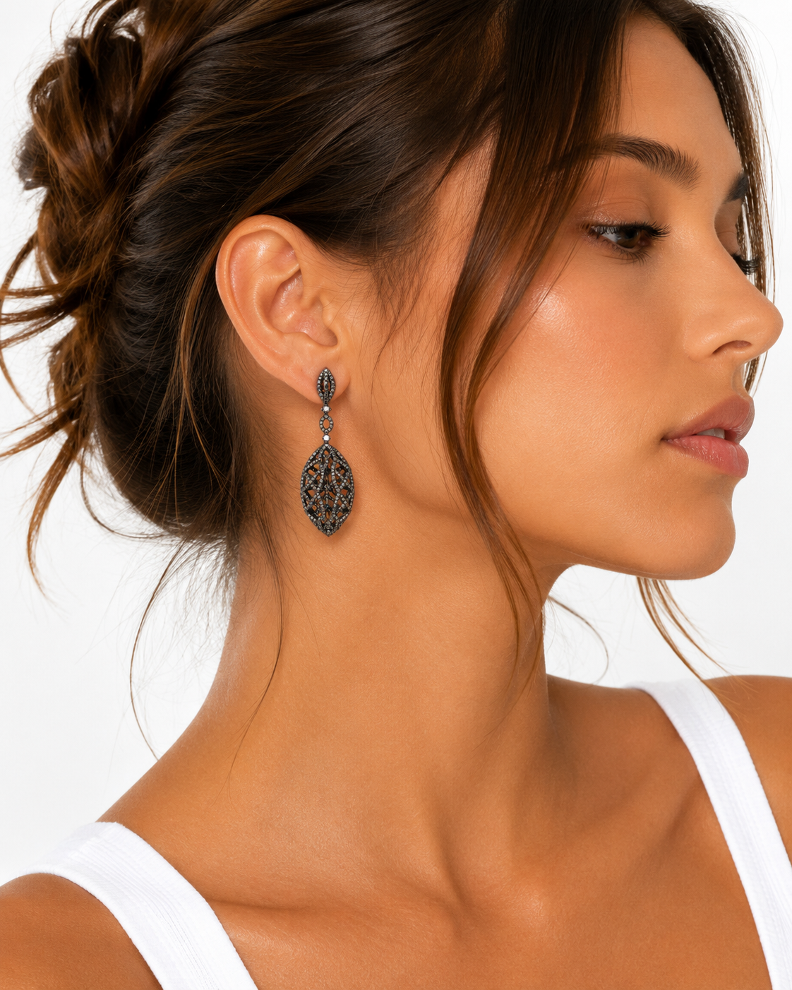 Aros plata turka cristal pavés  Evano