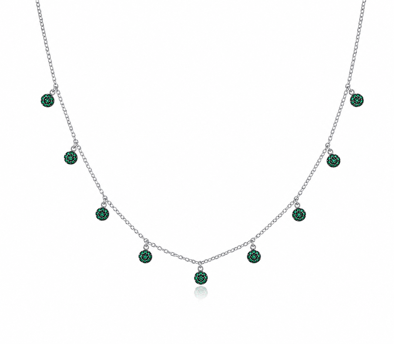 Collar de plata y cristal pavés