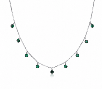 Collar de plata y cristal pavés